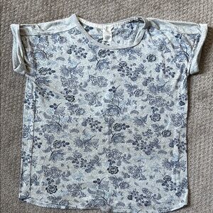 Floral Pattern Women’s Shirt/short set - Blue